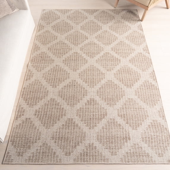 nuLOOM Katana Trellis Machine Washable Area Rug, 4' x 6', Katana Brown