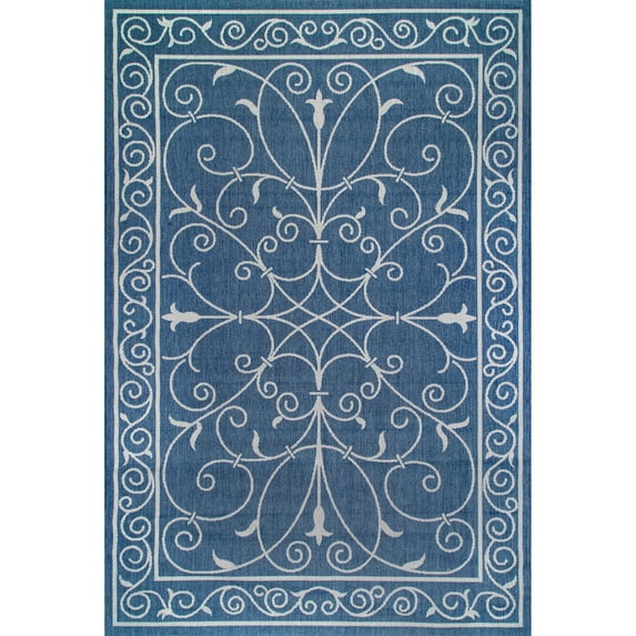 nuLOOM Kathleen Krem Indoor/Outdoor Area Rug, 4' x 6', Blue