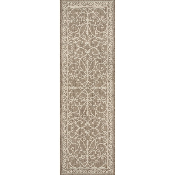 nuLOOM Kathleen Krem Indoor/Outdoor Runner Rug, 2' x 8', Beige
