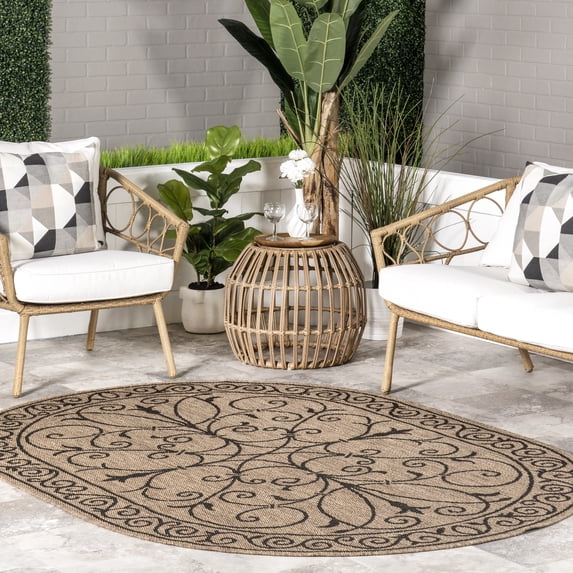 nuLOOM Kathleen Traditional Indoor/Outdoor Area Rug, 5' x 8', Brown
