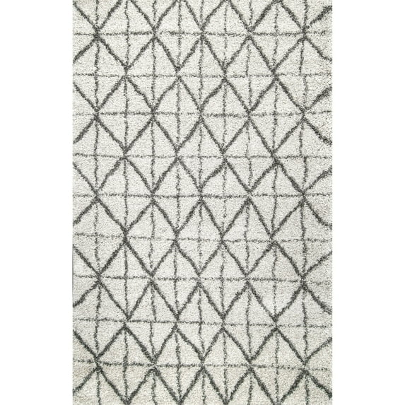 nuLOOM Keely Tiles Shag Area Rug, 8' 10" x 12', Ivory