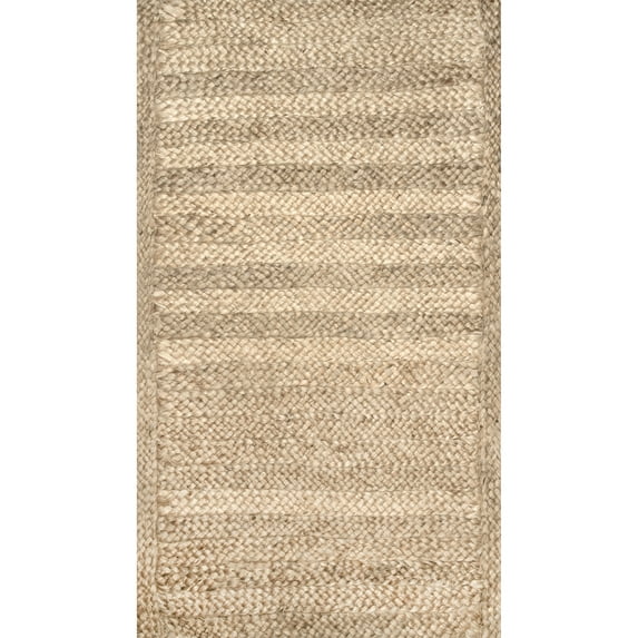 nuLOOM Keilani Striped Braided Jute Area Rug
