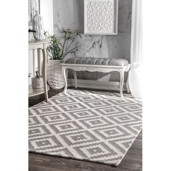 nuLOOM Kellee Contemporary Wool Area Rug, 5' x 8', Gray