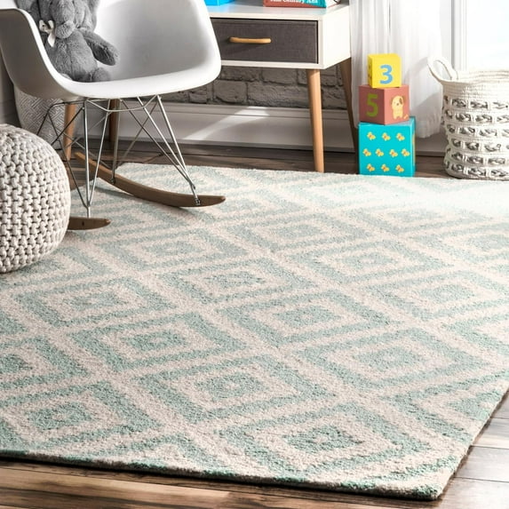 nuLOOM Kellee Contemporary Wool Area Rug, 7' 6" x 9' 6", Aqua