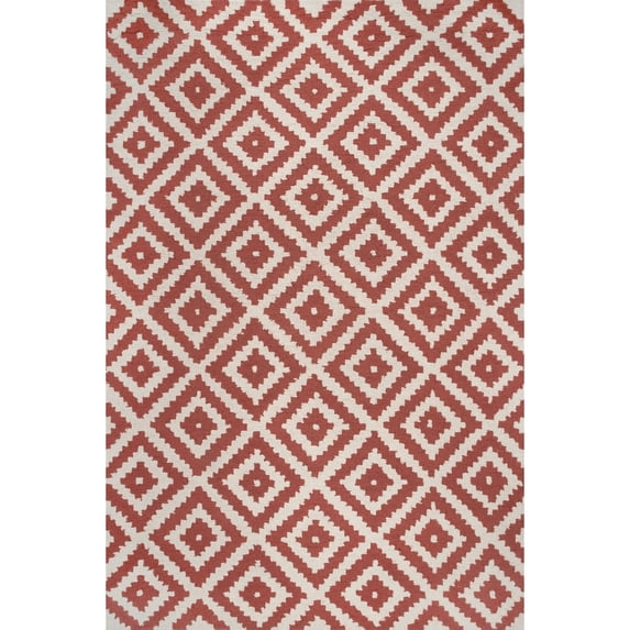 nuLOOM Kellee Contemporary Wool Area Rug, 9' x 12', Rust