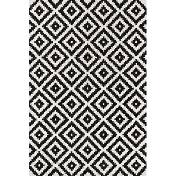 nuLOOM Kellee Contemporary Wool Runner Rug, 2' 6" x 8', Black