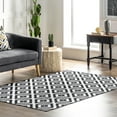 thumbnail image 1 of nuLOOM Kellee SpinClean Machine Washable Modern Diamonds Area Rug, 3' x 5', Kellees Black, 1 of 9