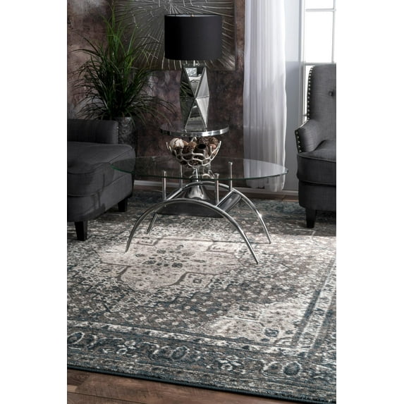 nuLOOM Kellum Vintage Area Rug, 5' 11" x 9', Slate