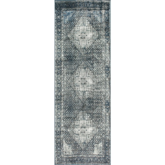 nuLOOM Kellum Vintage Runner Rug, 2' 8" x 12', Slate