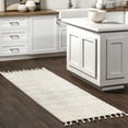 thumbnail image 1 of nuLOOM Kerry Textured Geometric Tasseled Area Rug, 2' 8" x 8', Ivory, 1 of 9
