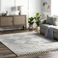 thumbnail image 1 of nuLOOM Kerry Textured Geometric Tasseled Area Rug, 6' 7" x 9', Light Gray, 1 of 9