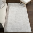 thumbnail image 1 of nuLOOM Khaleesi Medallion Machine Washable Area Rug, 4' x 6', Light Grey, 1 of 8