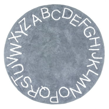 nuLOOM Kids Washable Round Alphabet Area Rug, 4', Blue