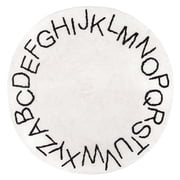 nuLOOM Kids Washable Round Alphabet Area Rug, 4', Ivory