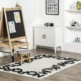 thumbnail image 1 of nuLOOM Kids Washable Round Alphabet Rug, 4' x 6', Ivory, 1 of 9