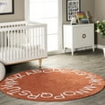 thumbnail image 1 of nuLOOM Kids Washable Round Alphabet Rug, 4' x 6', Rust, 1 of 10