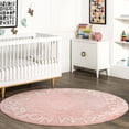 thumbnail image 1 of nuLOOM Kids Washable Round Alphabet Rug, 6', Pink, 1 of 10
