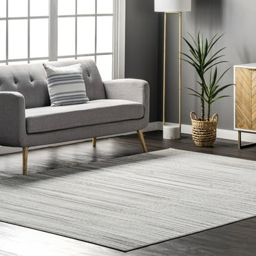 nuLOOM Kiley Faded Serene Stripes Area Rug, 4' 3" x 6', Kiley Grey
