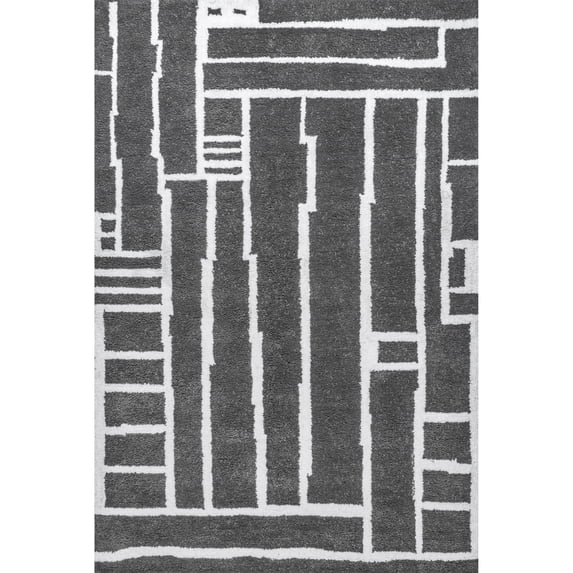 nuLOOM Kimi Geometric Modern Area Rug, 6' x 9', Gray