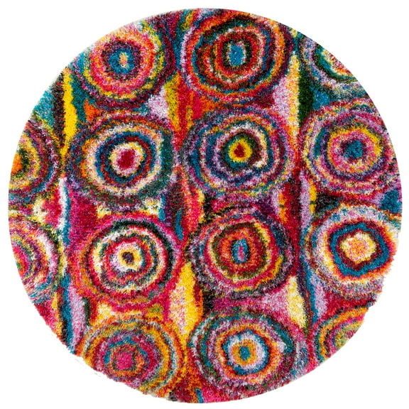 nuLOOM Kindra Circles Shag Area Rug, 5' 3", Multi