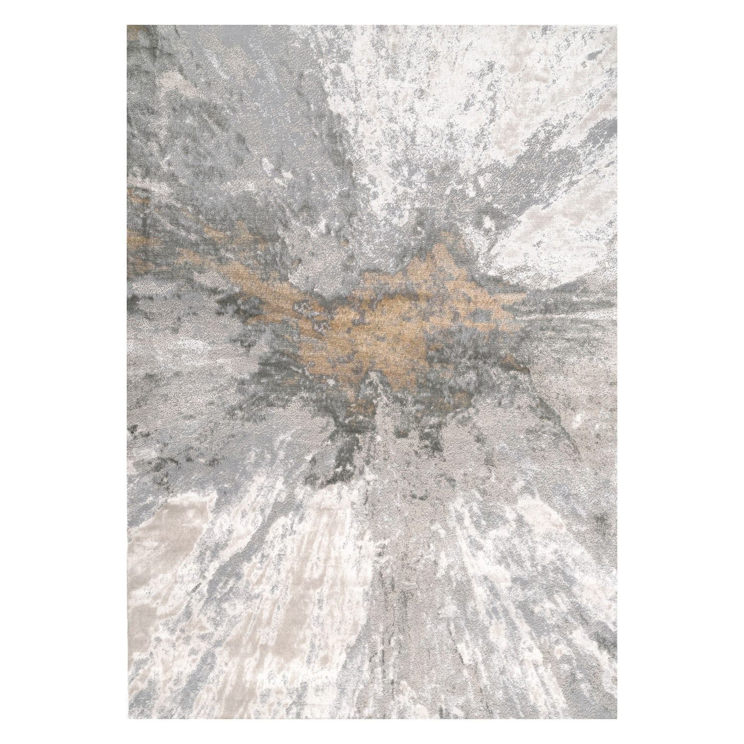 Gray Geometric Machine Washable Area Rug, 2' x 3'
