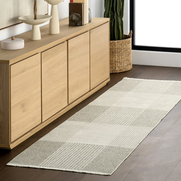 nuLOOM Kirby SuperiorWash Plaid Reversible Machine Washable Area Rug, 2' 6" x 8', Runner, Kirby Cream