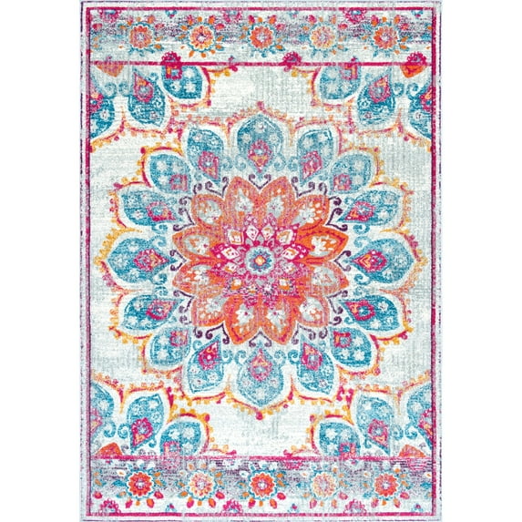 nuLOOM Kiyoko Vintage Floral Area Rug, 6' 7" x 9', Pink