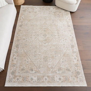 nuLOOM Koami Medallion Fringe Area Rug, 5' x 8', Koami Light Beige