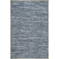 thumbnail image 1 of nuLOOM Koda Solid Leather Flatweave Accent Rug, 3' x 5', Blue, 1 of 3