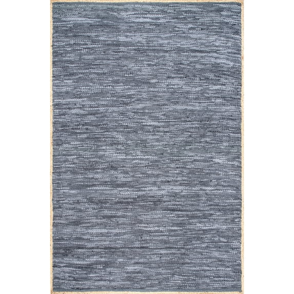 nuLOOM Koda Solid Leather Flatweave Accent Rug, 3' x 5', Blue