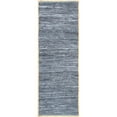thumbnail image 1 of nuLOOM Koda Solid Leather Flatweave Runner Rug, 2' x 6', Blue, 1 of 3