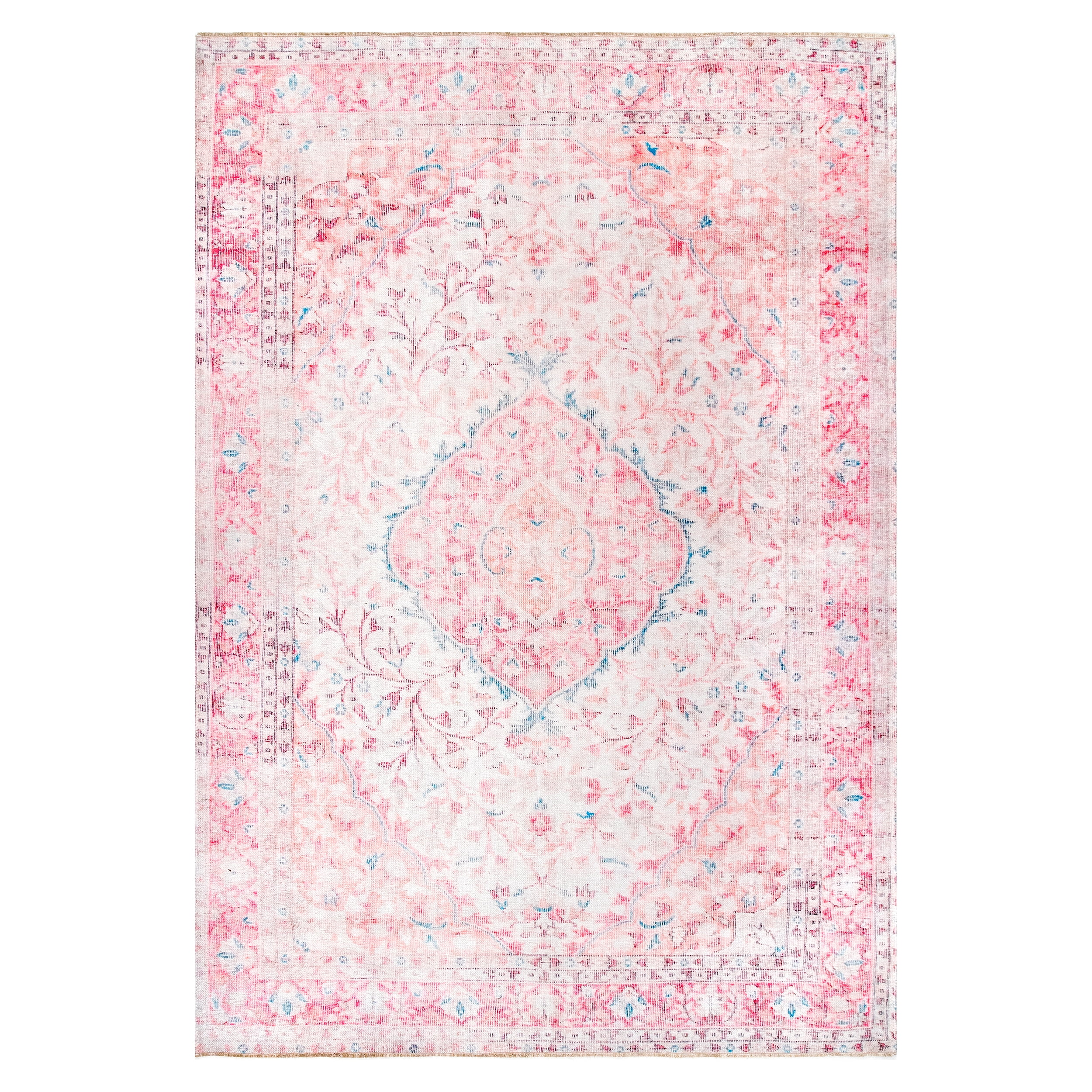 nuLOOM Konya Vintage Floral Medallion Flatweave Area Rug, 8' 4" x 11' 6", Pink