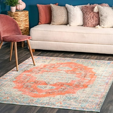 nuLOOM Konya Vintage Star Medallion Flatweave Runner Rug, 2' 8" x 8', Rust