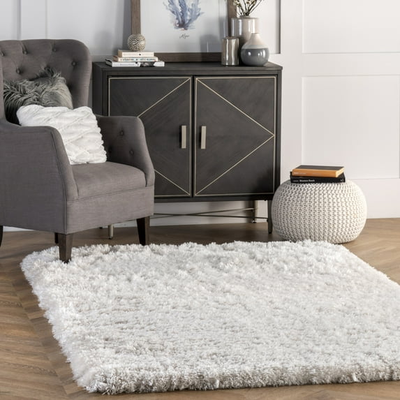nuLOOM Kristan Hand Tufted Shag Area Rug, 8' 6" x 11' 6", Ivory