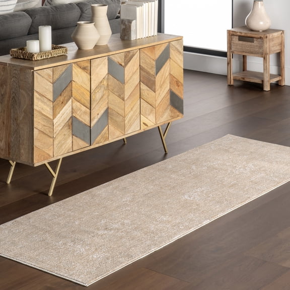 nuLOOM Kristin Medallion Fringe Area Rug, 2' x 8', Runner, Light Brown