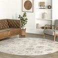 thumbnail image 1 of nuLOOM Krystin SpinClean Distressed Machine Washable Area Rug, 8', Round, Krystin Beige, 1 of 16
