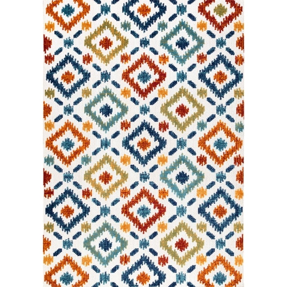 nuLOOM Labyrinth Transitional Indoor/Outdoor Area Rug, 8' 10" x 12', Blue