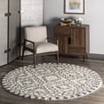 thumbnail image 1 of nuLOOM Lacey Moroccan Geometric Shag Area Rug, 6', Round, Lacey Off-white, 1 of 6