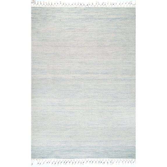 nuLOOM Lamak Wool Trellis Flatweave Area Rug, 7' 6" x 9' 6", Blue