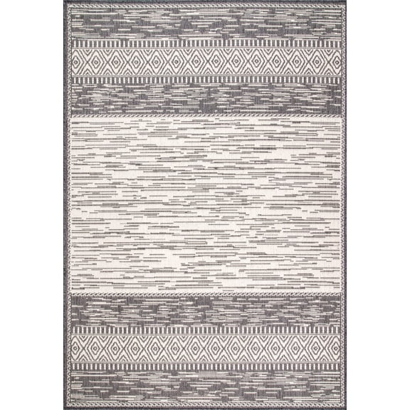 nuLOOM Lana Striped Indoor/Outdoor Accent Rug, 3' x 5', Gray
