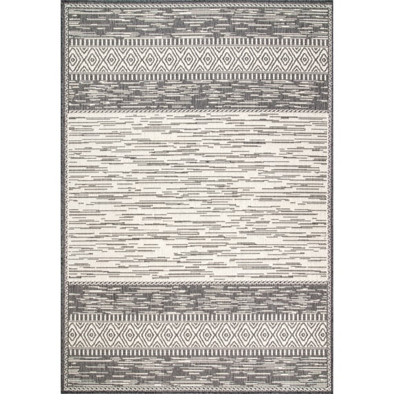 nuLOOM Lana Striped Indoor/Outdoor Area Rug, 8' 6" x 13', Gray