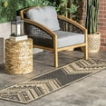 thumbnail image 1 of nuLOOM Landry Aztec Indoor/Outdoor Area Rug, 2' x 8', Runner, Landry Charcoal, 1 of 10
