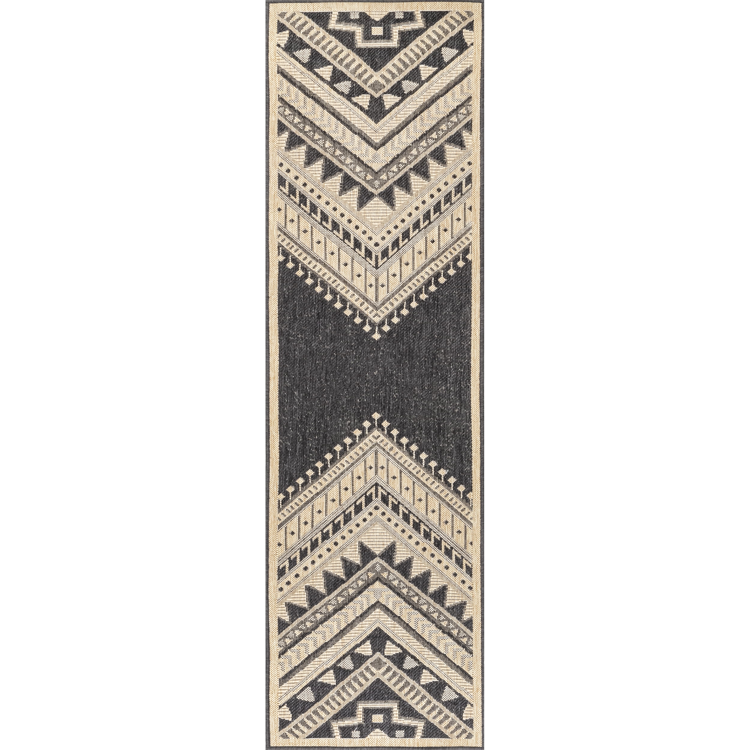Landry Aztec Charcoal 2x8 Feet Prism Pattern Area Rug