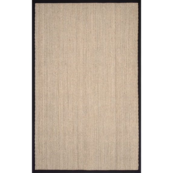 nuLOOM Larnaca Seagrass Solid Outdoor Area Rug, 10' x 14', Black