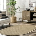 thumbnail image 1 of nuLOOM Larnaca Seagrass Herringbone Indoor/Outdoor Area Rug, 5' x 8', Oval, Larnaca Natural, 1 of 8