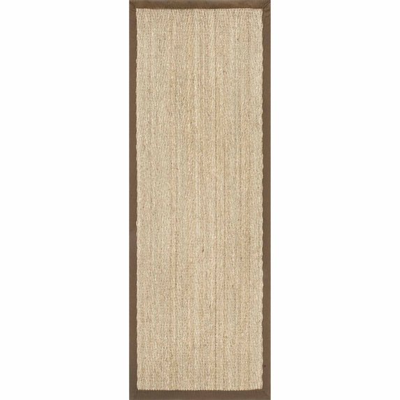 nuLOOM Larnaca Seagrass Solid Outdoor Runner Rug, 2' 6" x 6', Brown