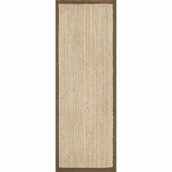 nuLOOM Larnaca Seagrass Solid Outdoor Runner Rug, 2' 6" x 8', Brown