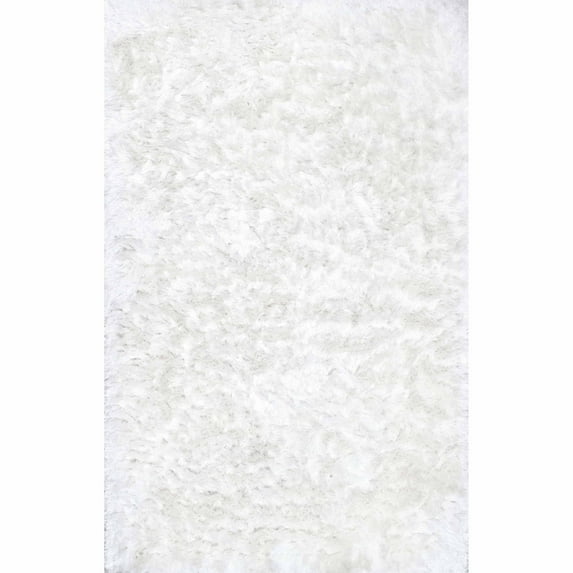 nuLOOM Latonia Silken Shag Area Rug, 6' x 9', Pearl White