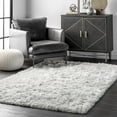 thumbnail image 1 of nuLOOM Latonia Silken Shag Runner Rug, 2' 6" x 8', Pearl White, 1 of 3