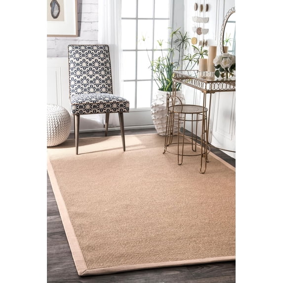 nuLOOM Laurel Machine Woven Jute Area Rug, 6' x 9', Beige